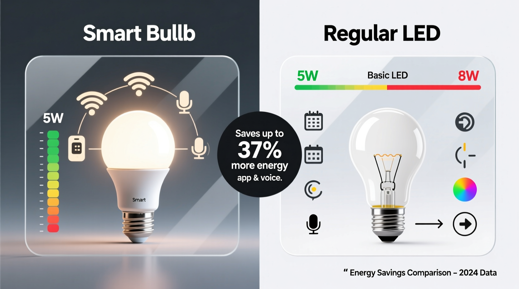 smart bulbs vs regular led which saves more energy and offers better control