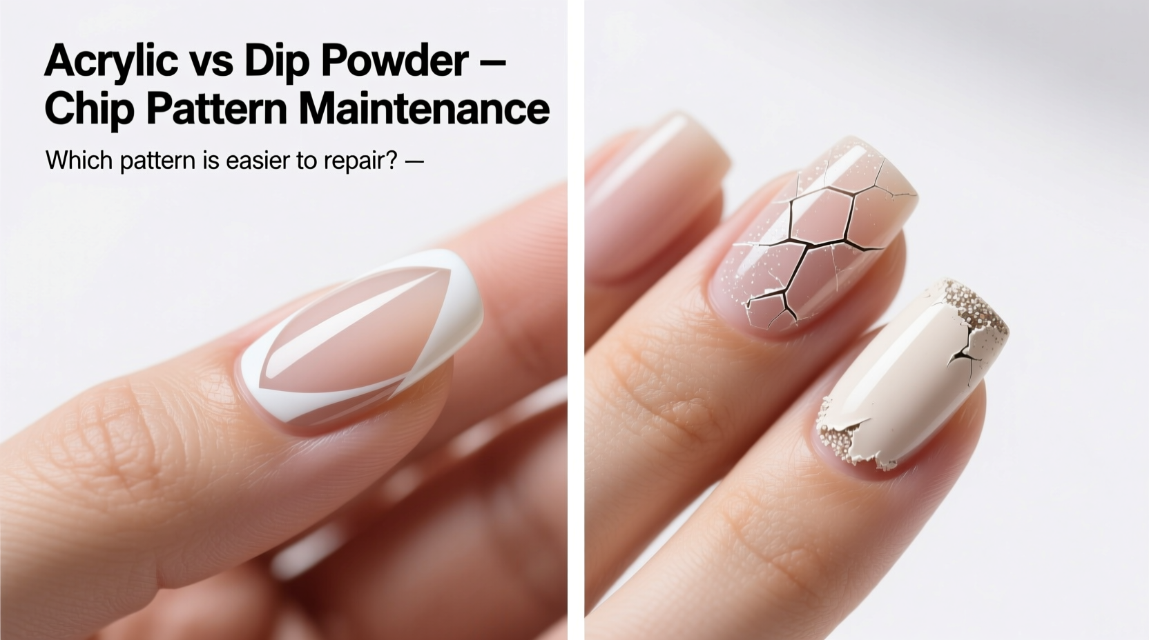 acrylic nails vs dip powder which chipping pattern is easier to maintain