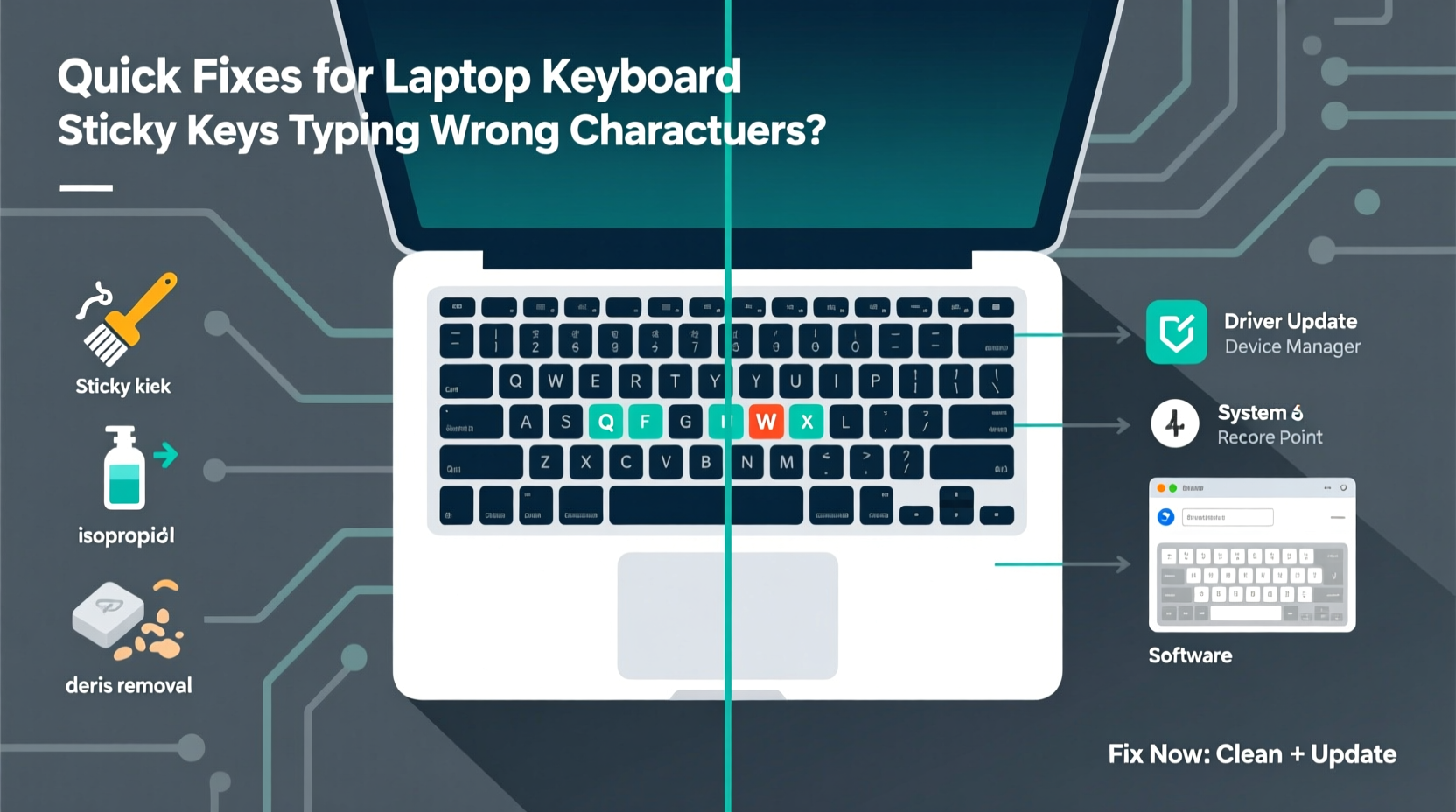 why is my laptop keyboard typing wrong characters quick fixes for sticky keys and drivers