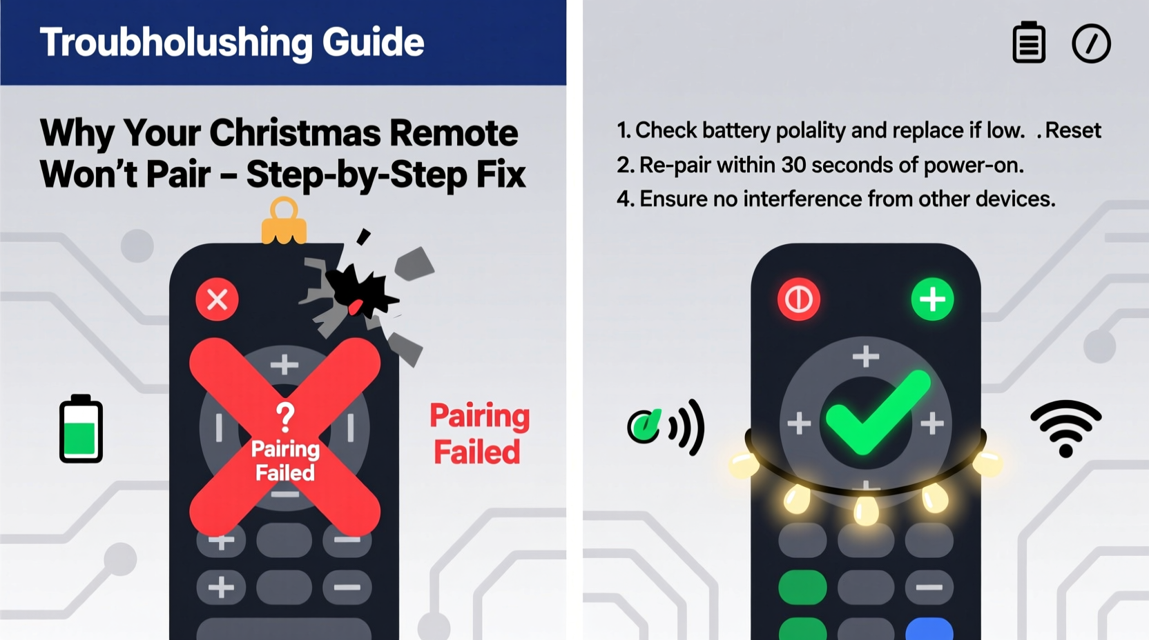 why does my christmas decoration remote not respond pairing troubleshooting