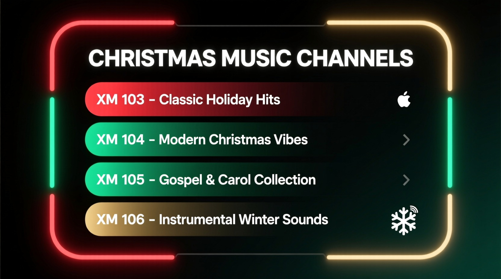 what channel is christmas music on xm radio