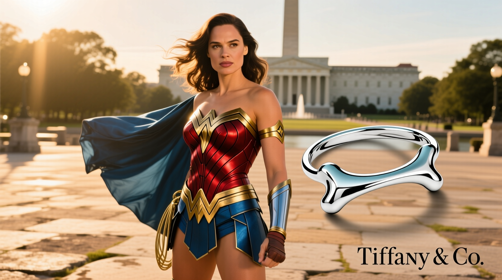 gal gadot wears the legendary tiffany co elsa peretti bone cuff in her new film wonder woman 1984 in theaters and streaming on hbo max december 25