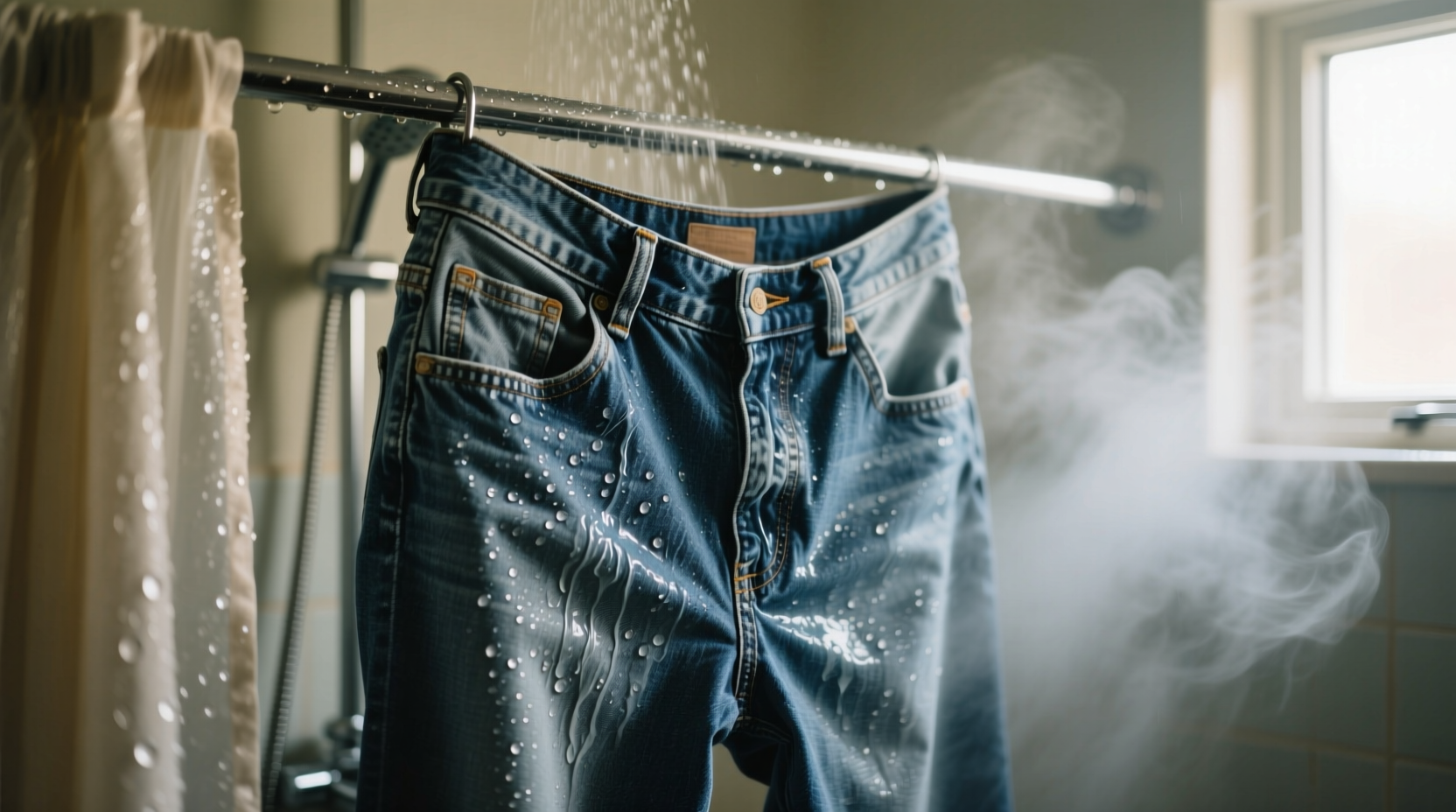 can you really stretch out tight jeans by showering in