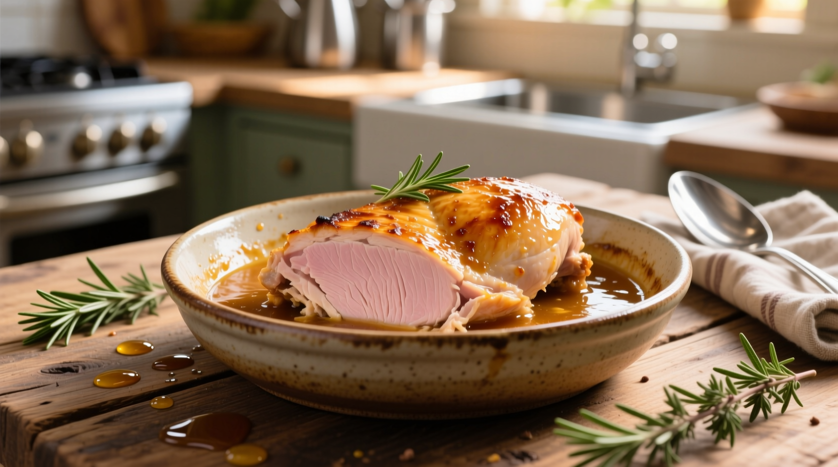 Perfectly cooked slow cooker chicken breast with juices