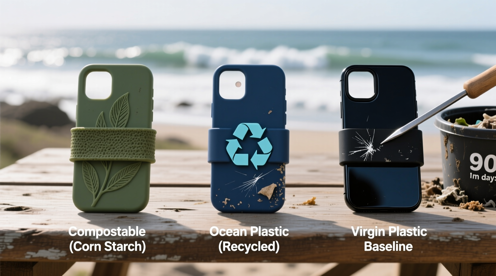 compostable vs ocean plastic phone grips