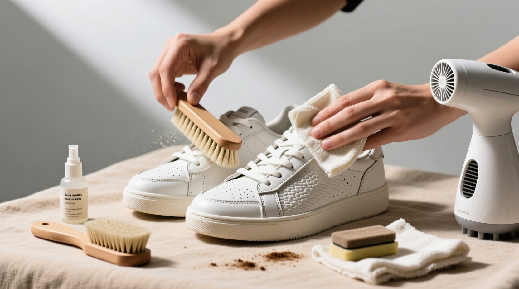 the best way to clean leather suede and textured snea