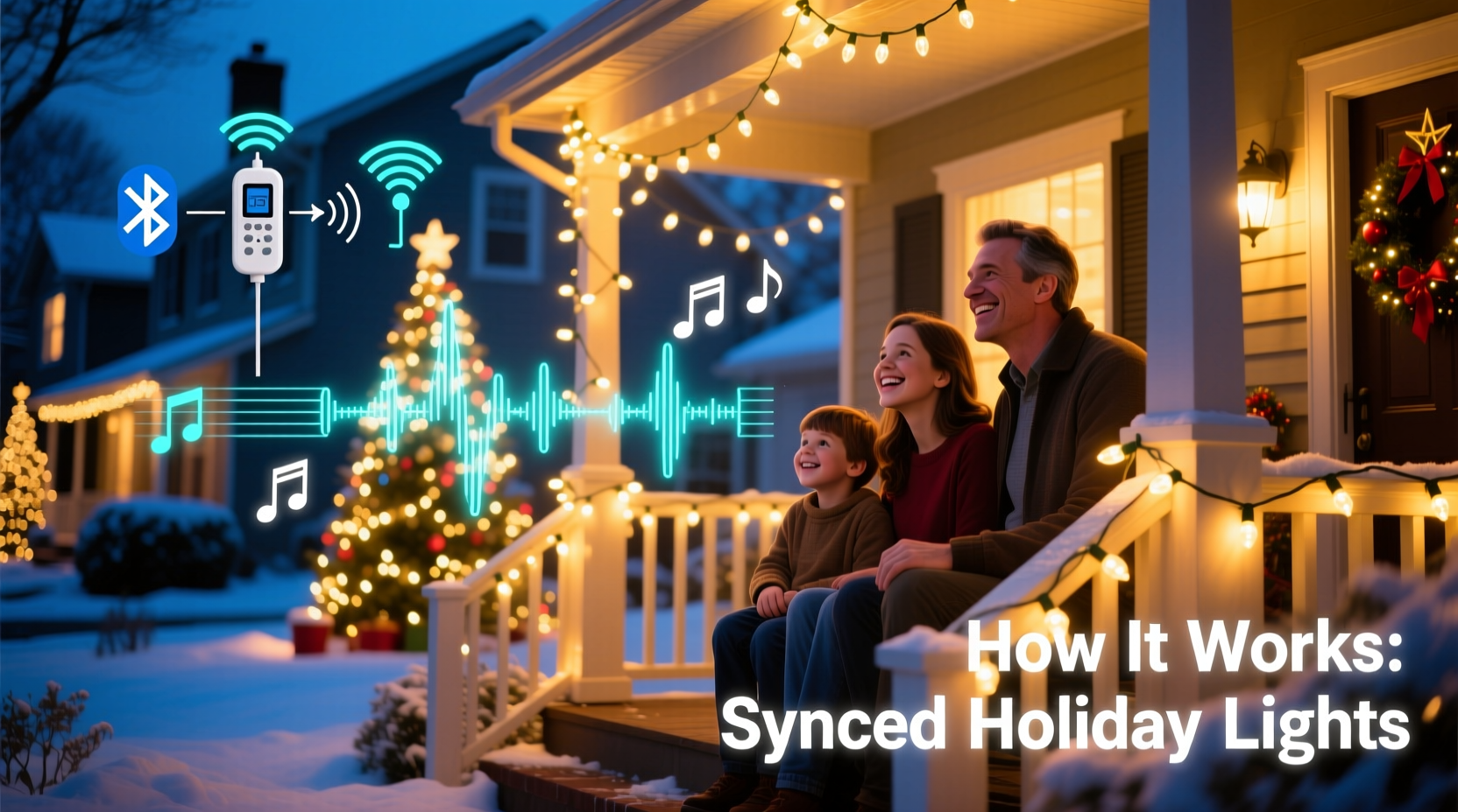 why do neighborhood christmas light displays sync to music how it works