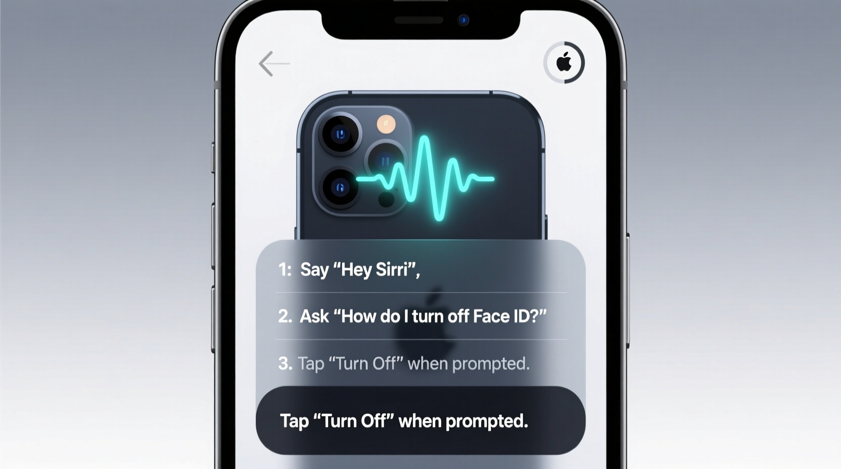 how to turn off face id with a siri voice command