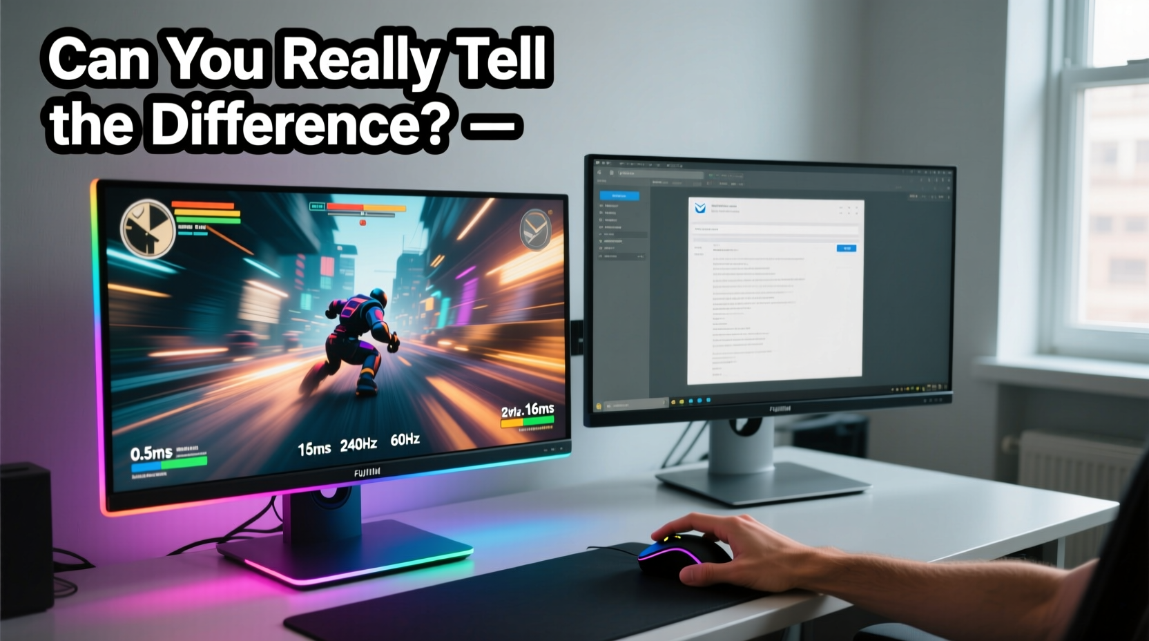 gaming monitor vs regular monitor can you really tell the difference casually