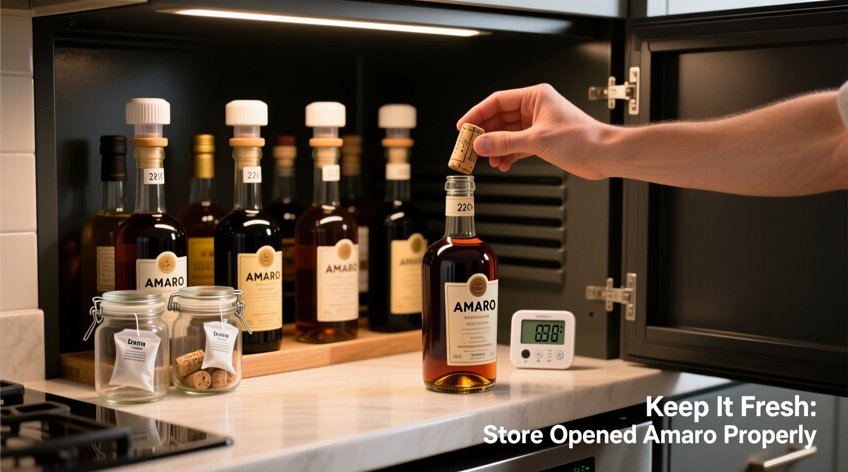 how to store opened bottles of amaro without oxidation ruining the finish