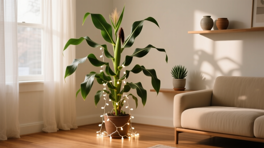 Flowering How Ro Put Christmas String Lights On Indoor Corn Plant
