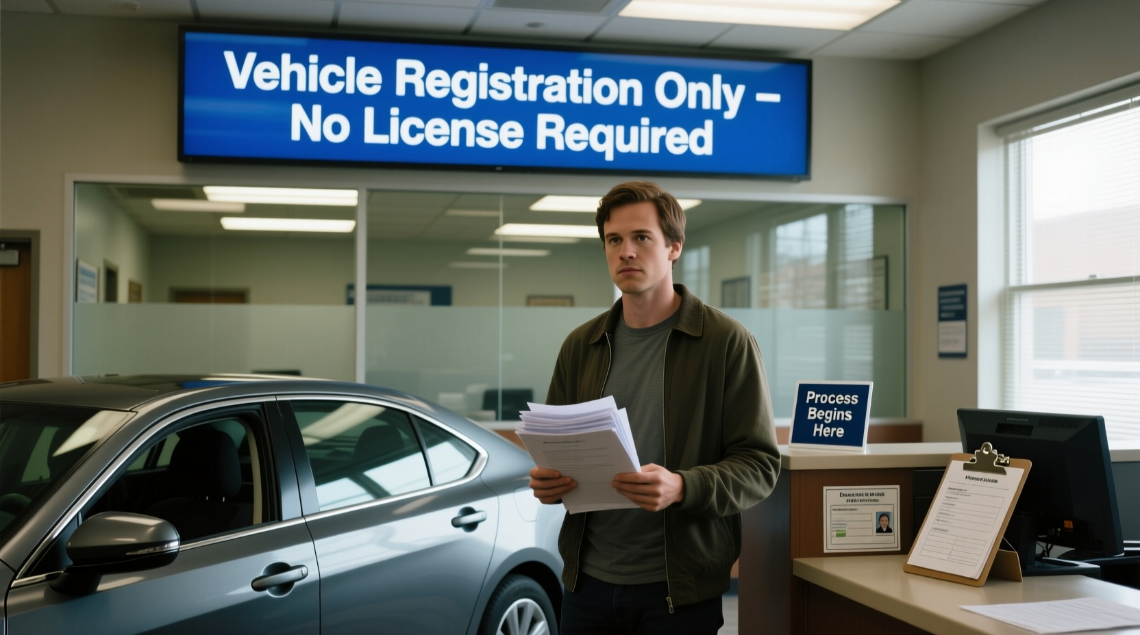 can i register a car without a licence