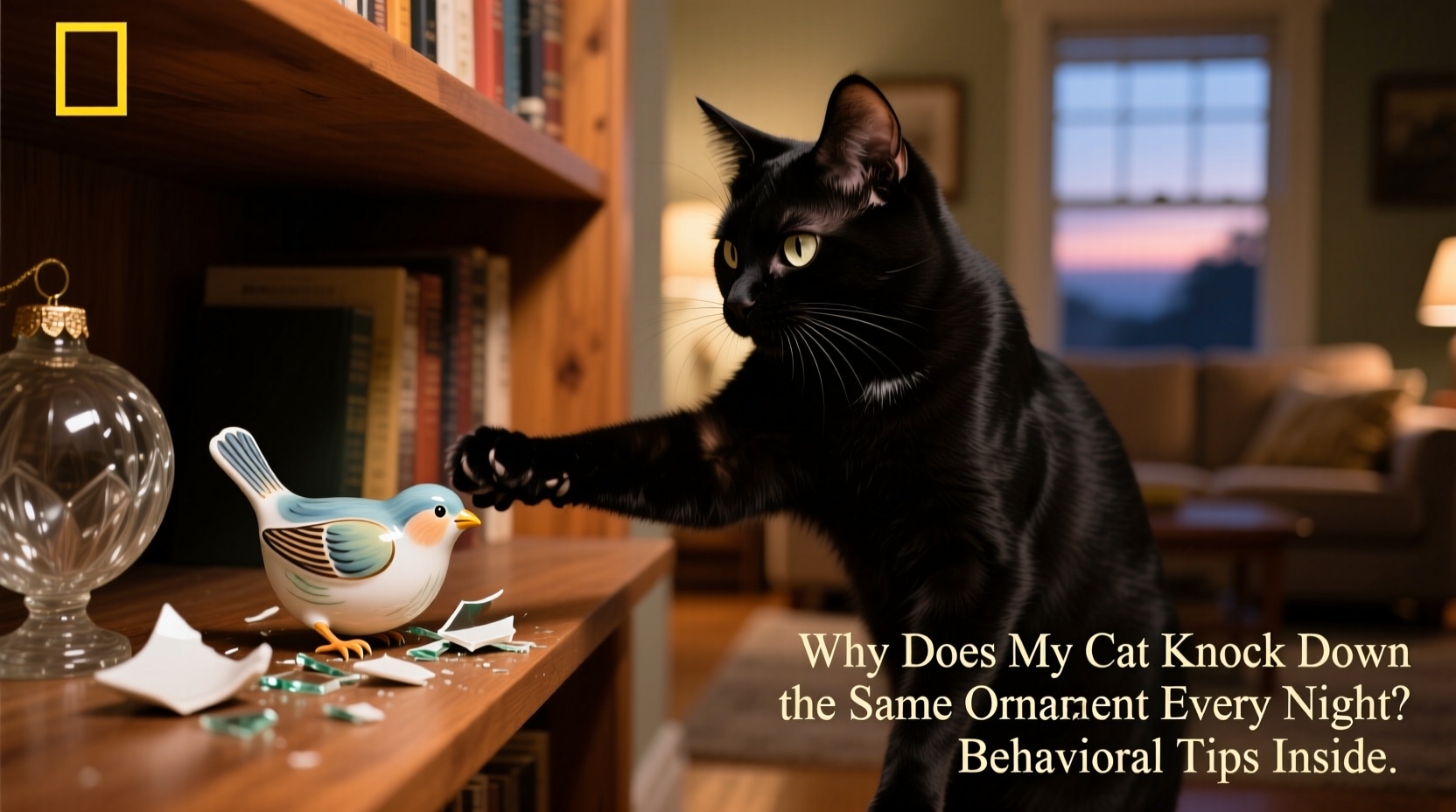 why does my cat knock down the same ornament every night behavioral tips