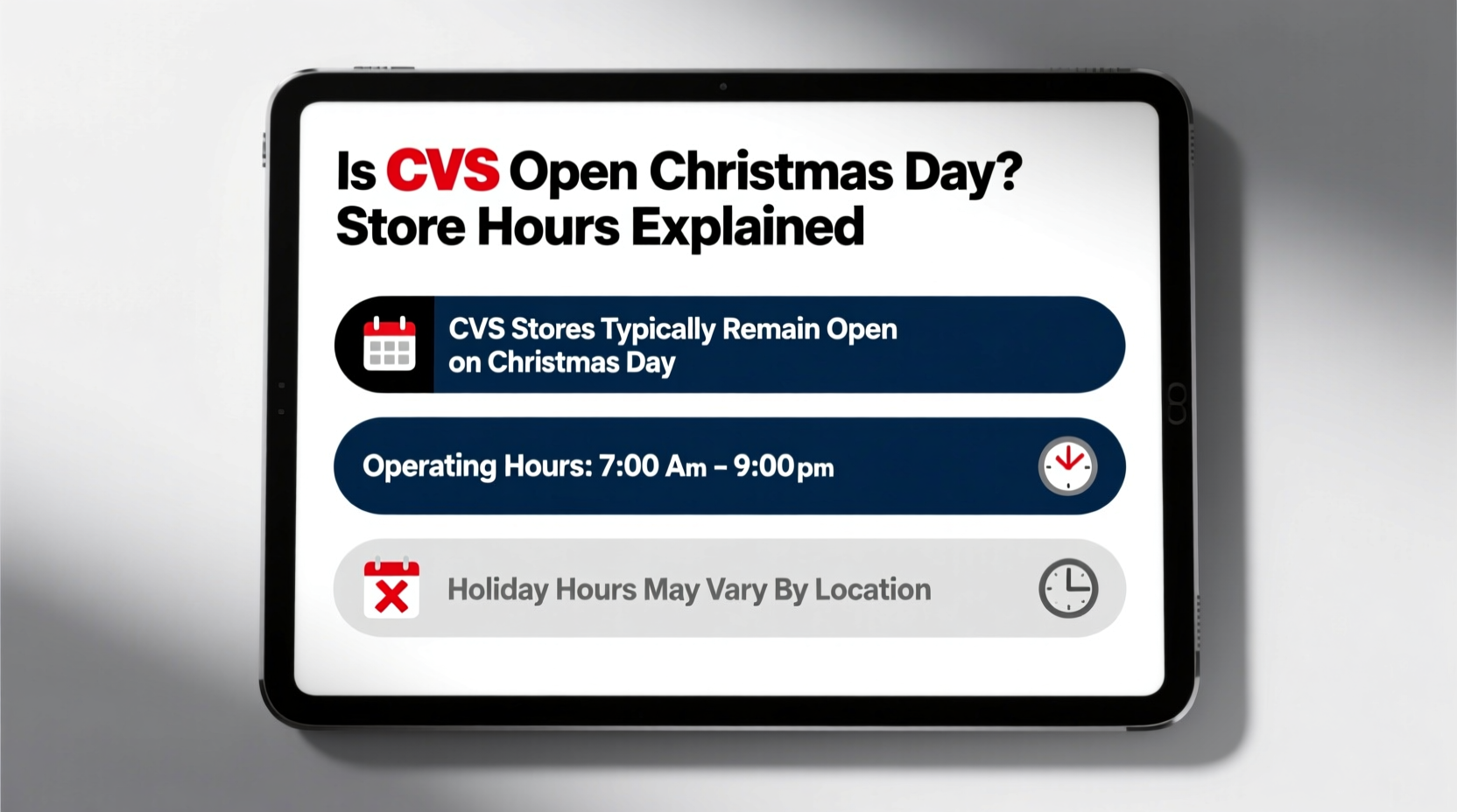 is cvs open christmas day