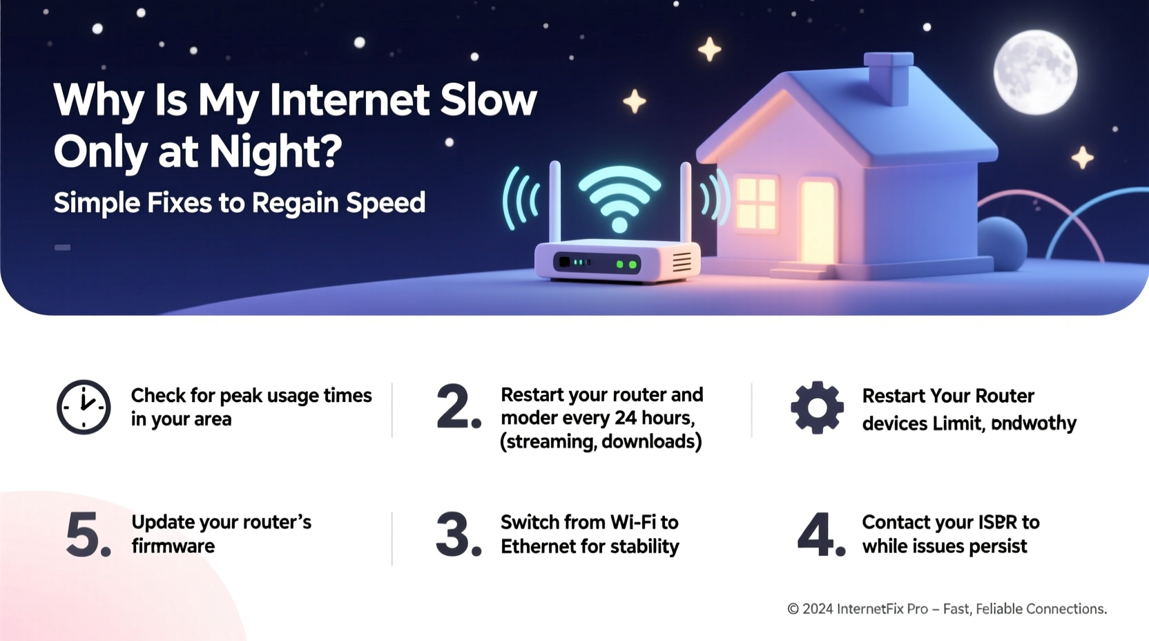 why is my internet slow only at night simple fixes to regain speed