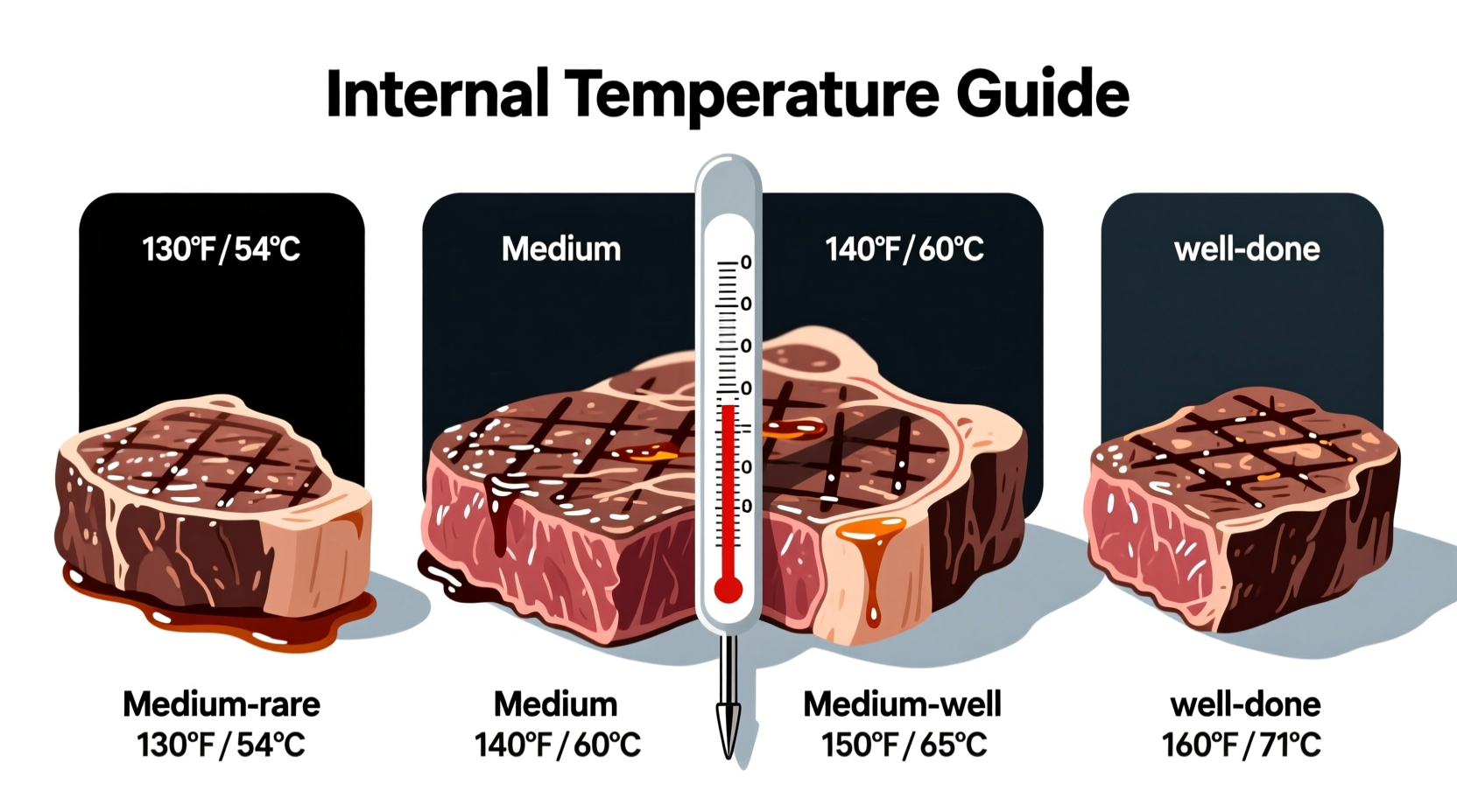 what temp should steak be cooked to