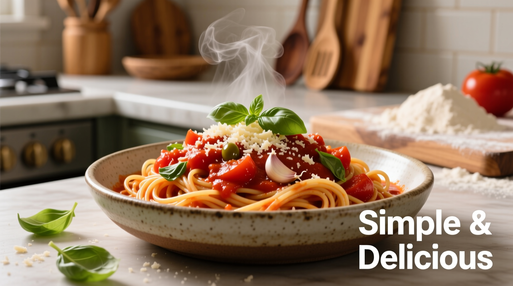 Easy Pasta with Tomato Sauce: 5 Ingredients, 20 Minutes