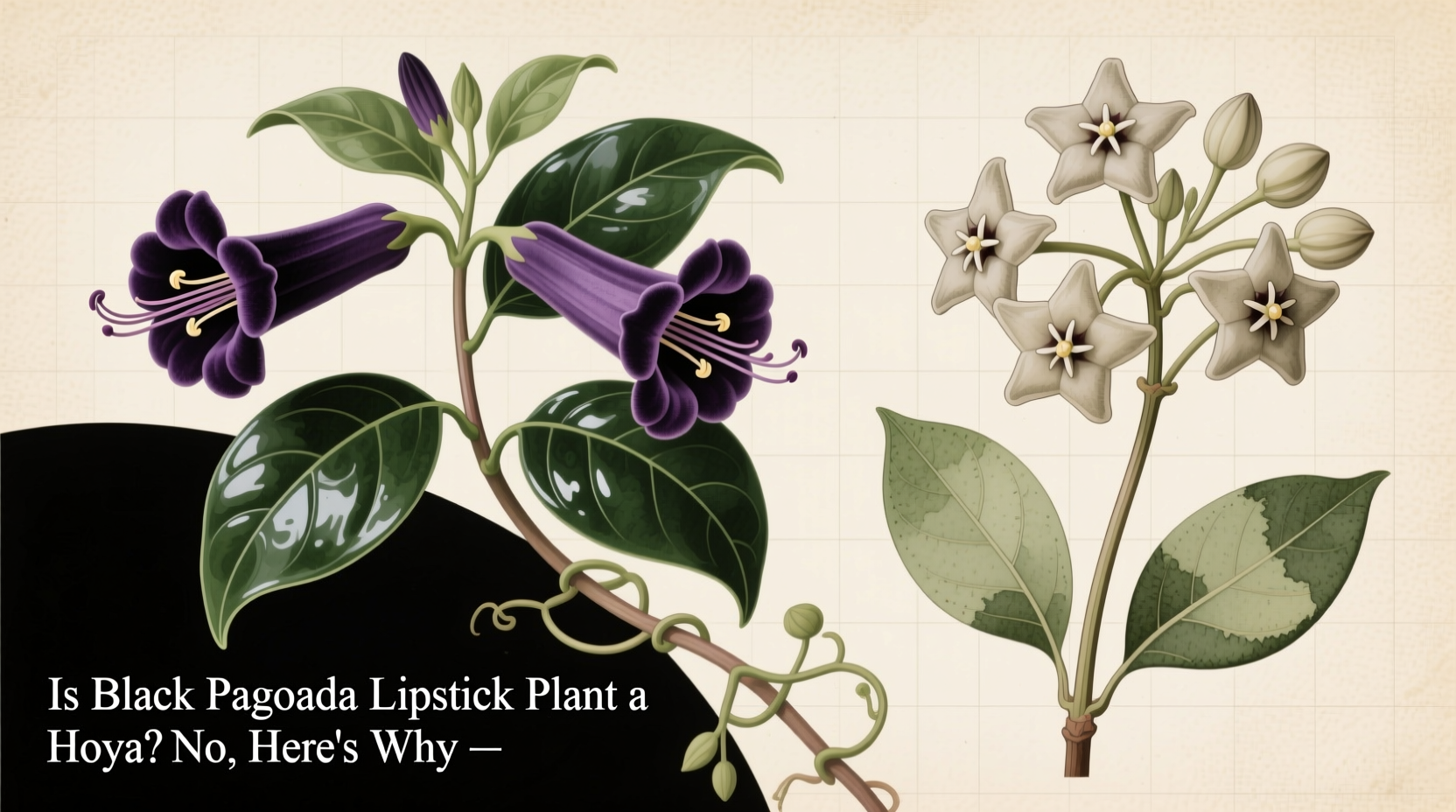Black Pagoda Lipstick Plant vs Hoya | TheHomeSprouts