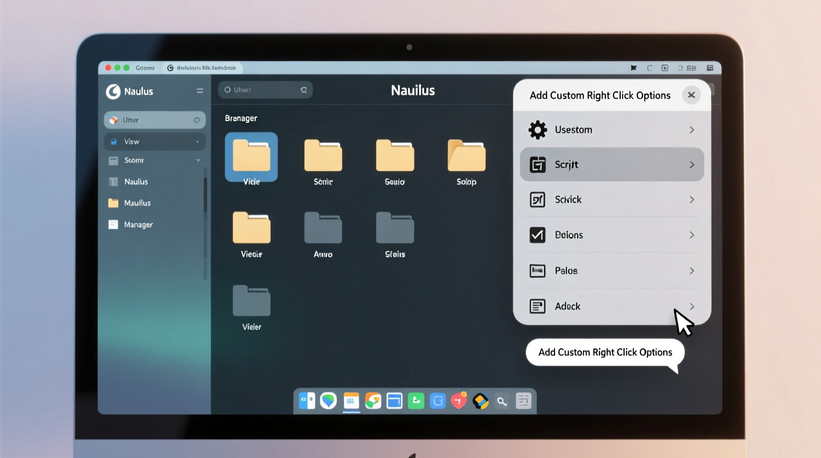add custom right click options with nautilus actions