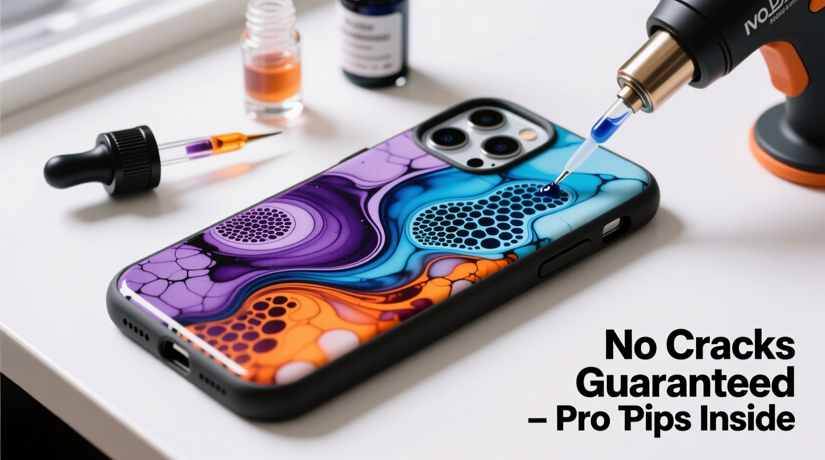how to make alcohol ink cell phone cases without cracking
