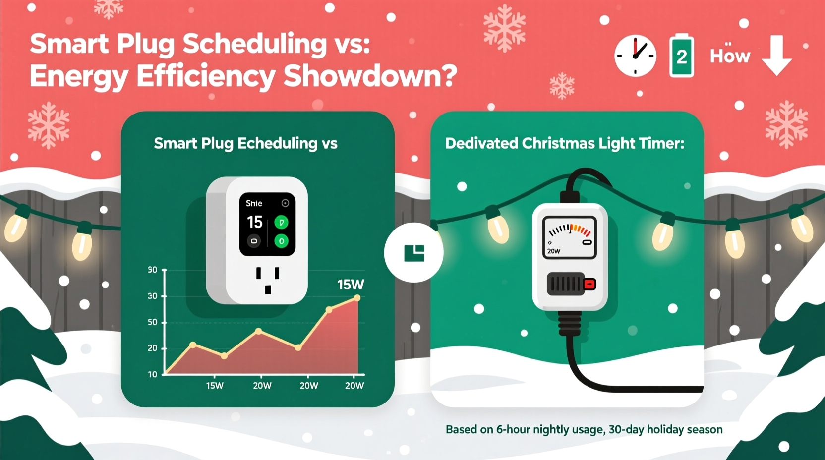 smart plug scheduling vs dedicated christmas light timer which saves more energy
