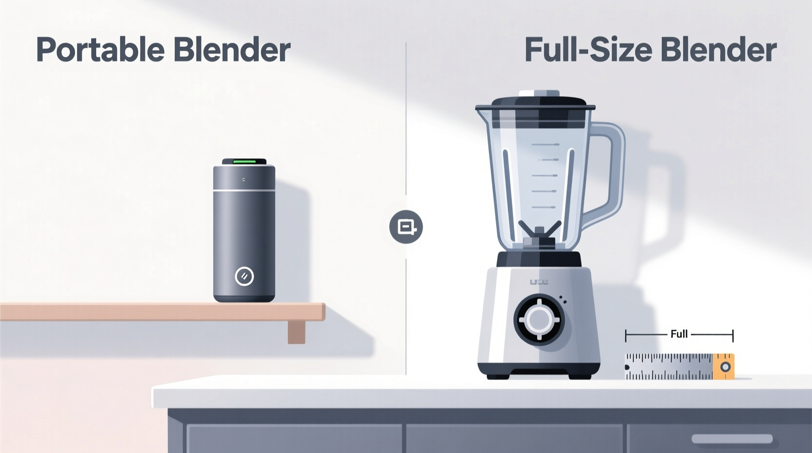 portable blender vs full size which saves more counter space
