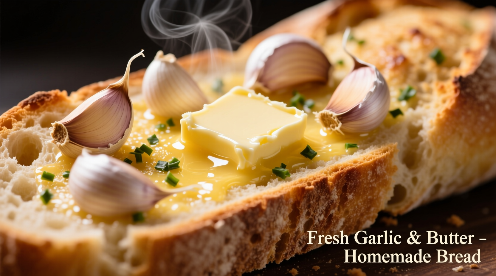 Fresh garlic cloves and butter for homemade garlic bread