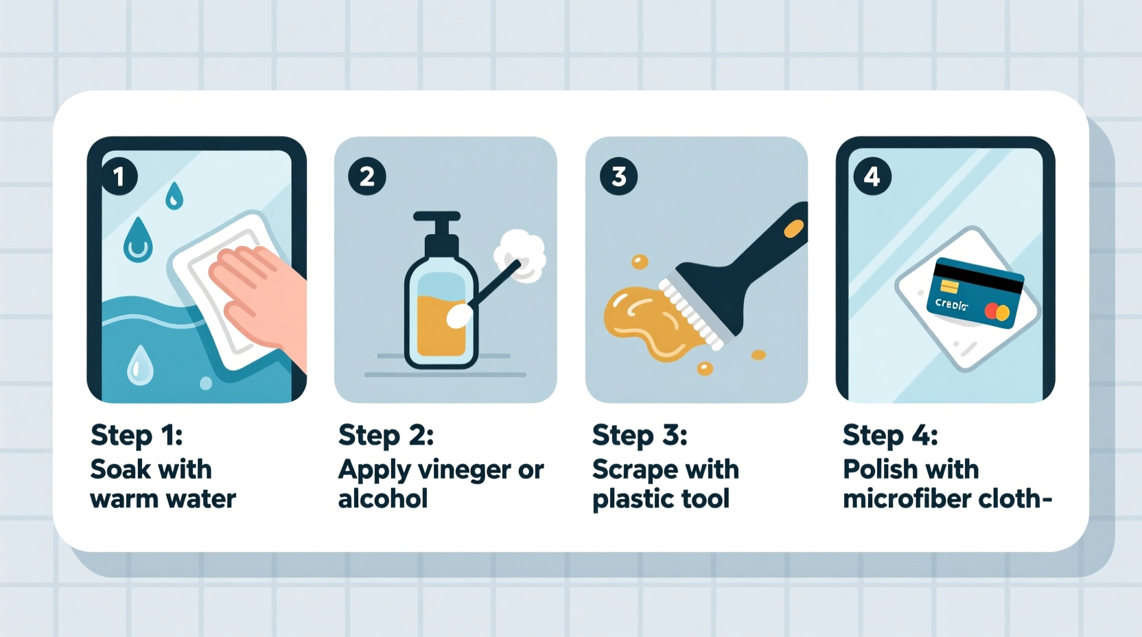 how to safely remove stickers from glass without scratching or leaving residue