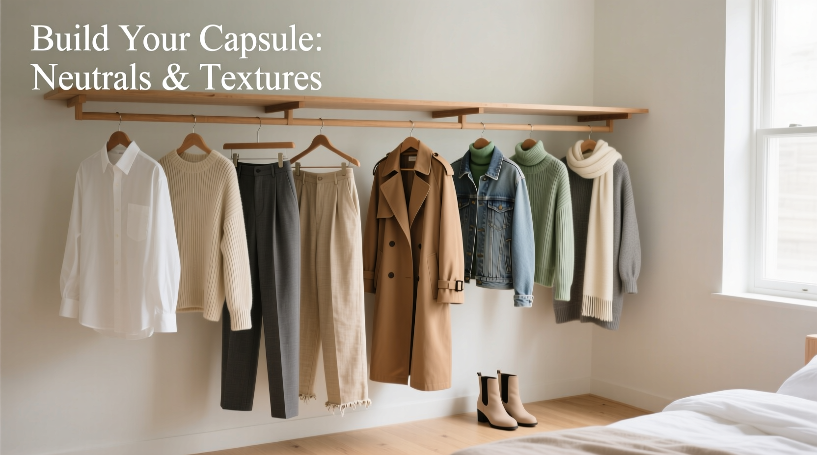how to create a capsule wardrobe using only neutral colors and textures
