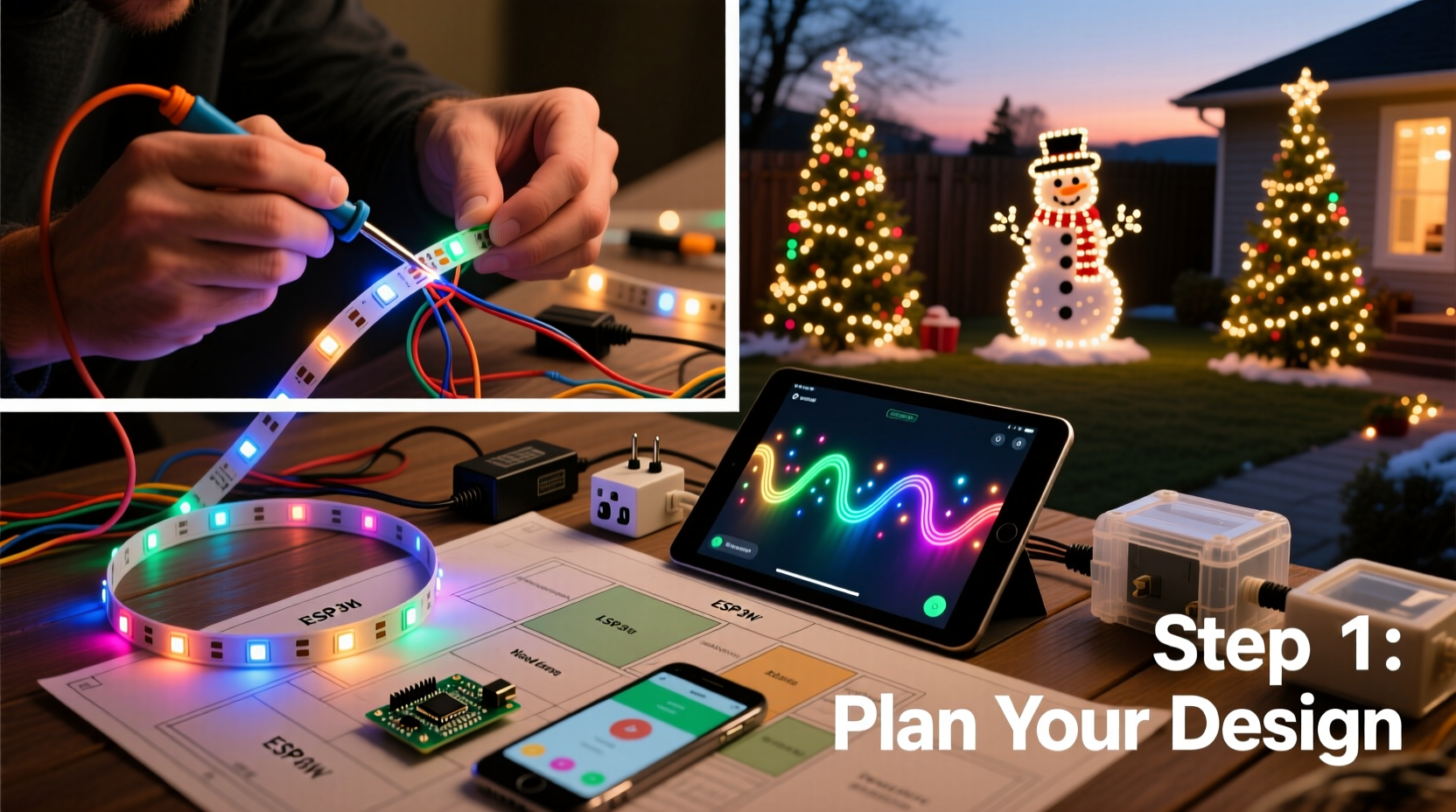 how to make your own custom christmas light display using programmable leds