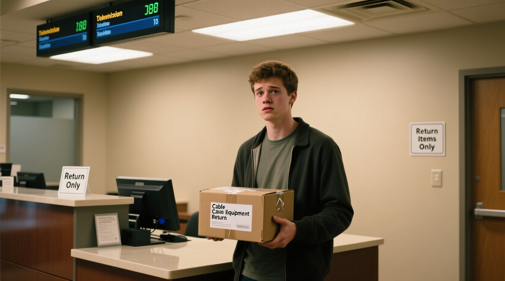 if you have to return your cable equipment in person o