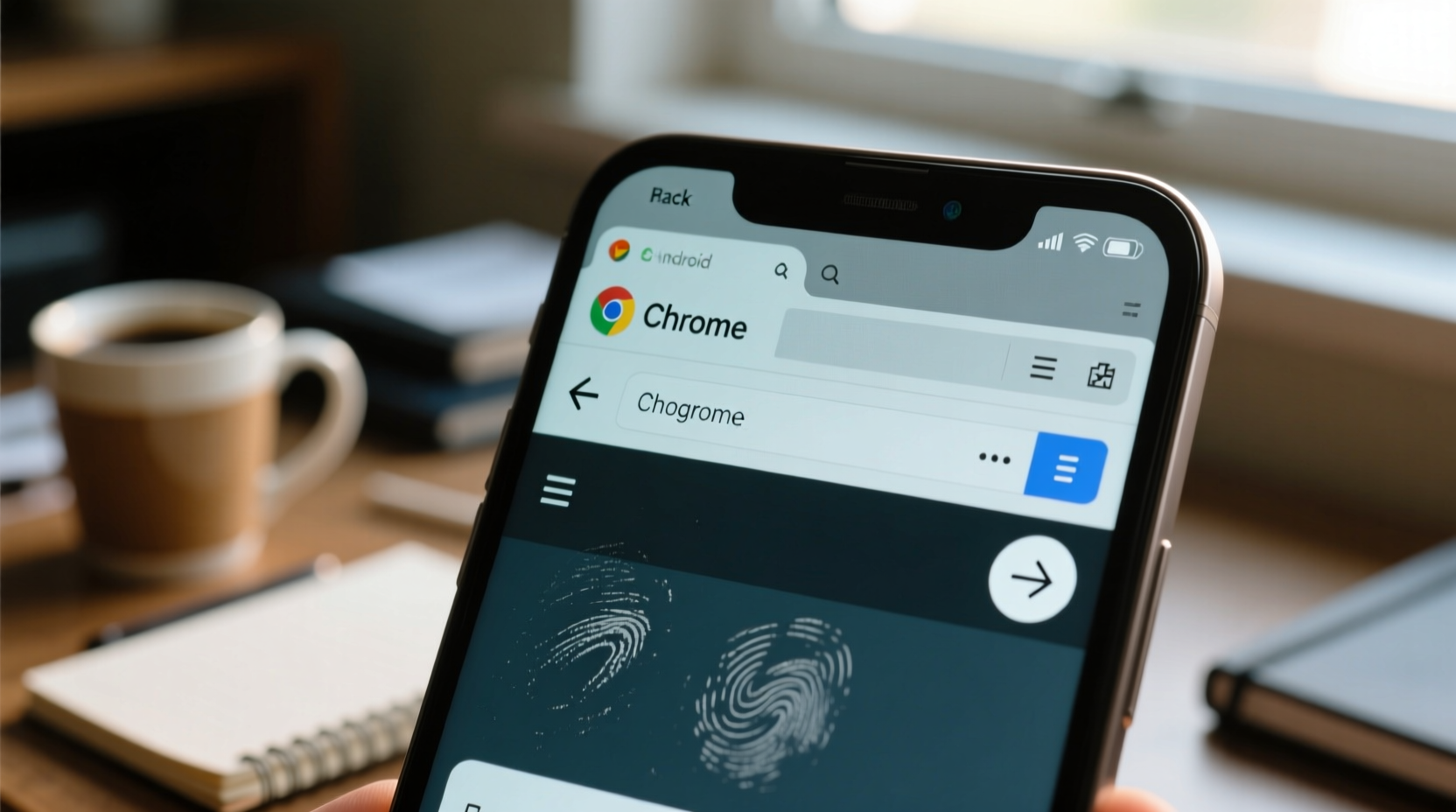 wheres the forward button in androids chrome browser