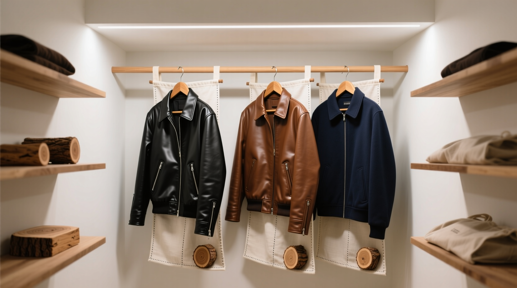 leather jacket storage without plastic covers