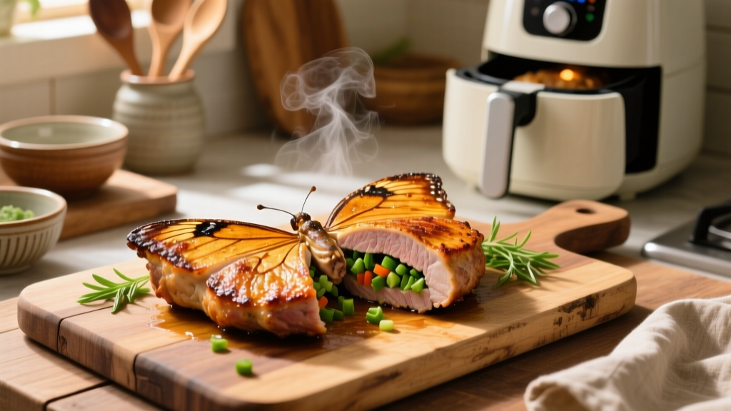 Crispy Stuffed Butterfly Pork Chops in Air Fryer