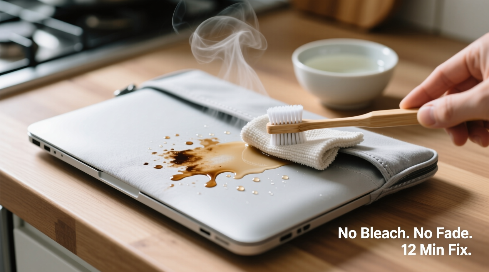 how to remove dried coffee stains from cotton laptop sleeves