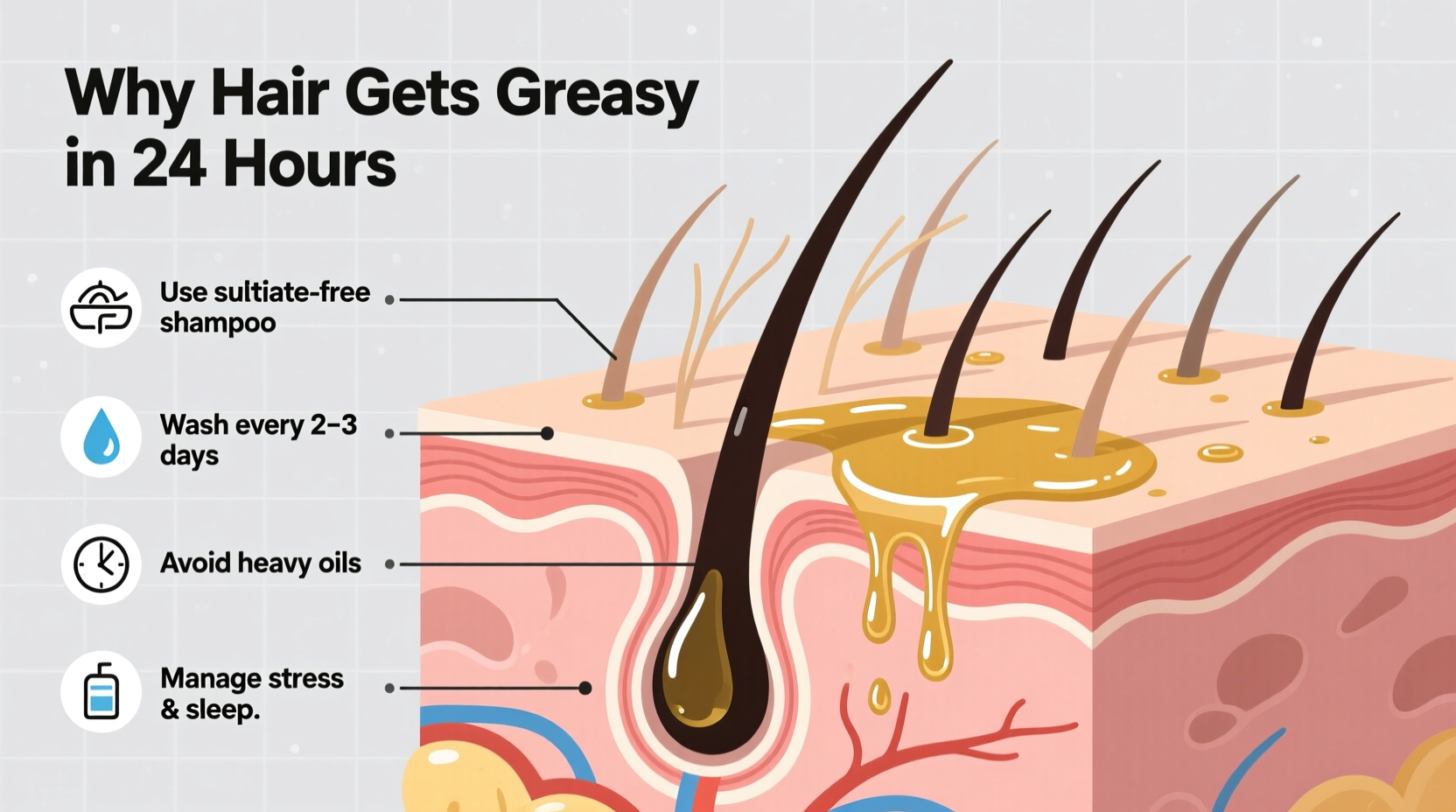 why does my hair get greasy one day after washing scalp health tips