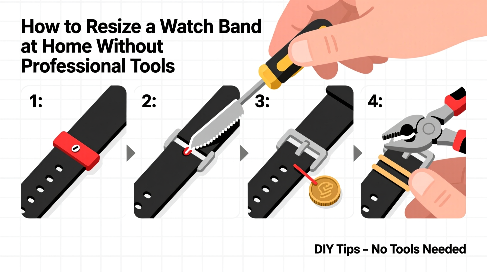 how to resize a watch band at home without professional tools