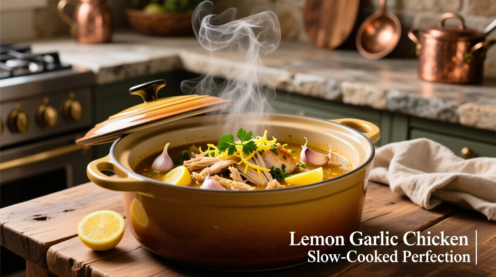 Perfect Crock Pot Chicken Lemon Garlic Recipe in 15 Minutes