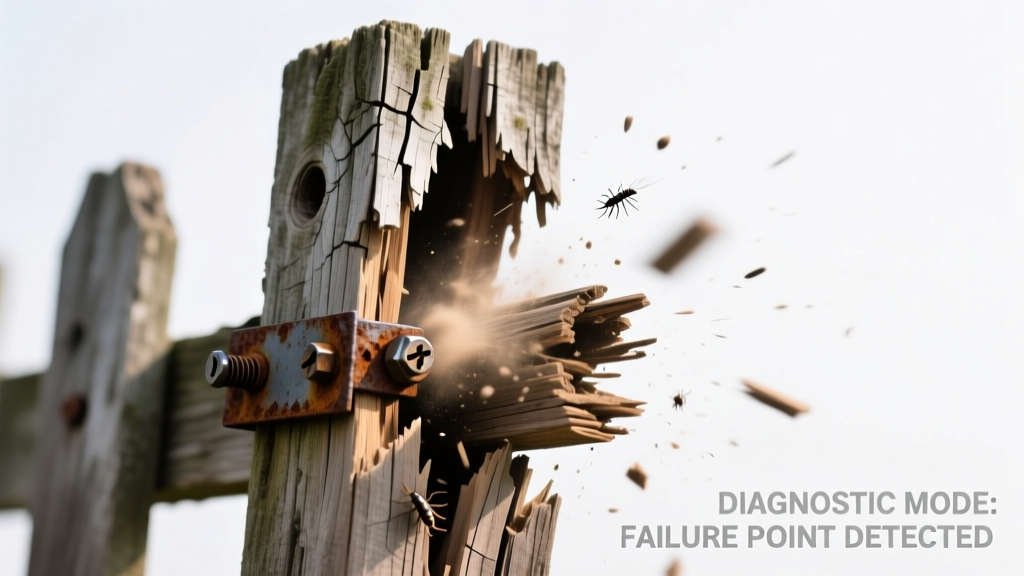 Rotten Fence Post Making Grinding Noise: Quick Diagnosis