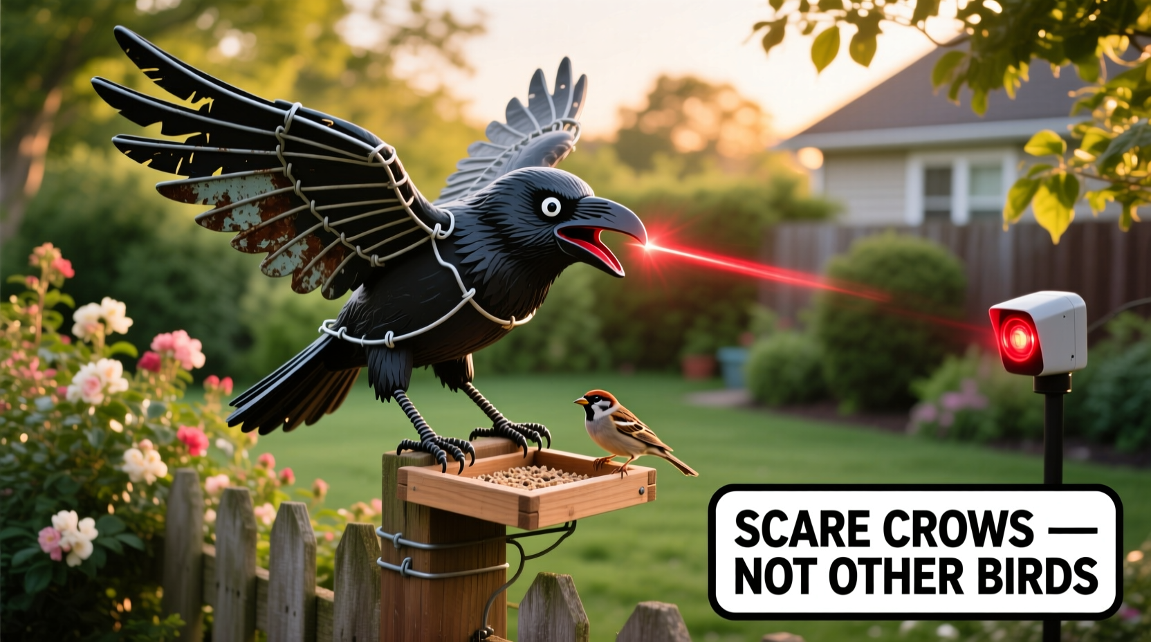 how to scare away crows but not other birds