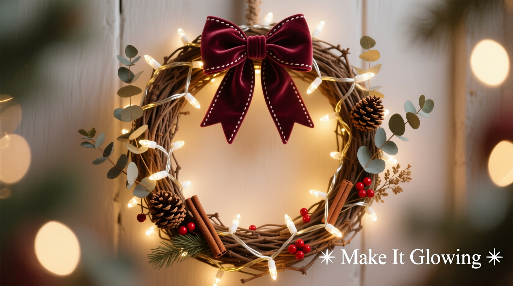 how to make a christmas wreath with leftover string lights creatively