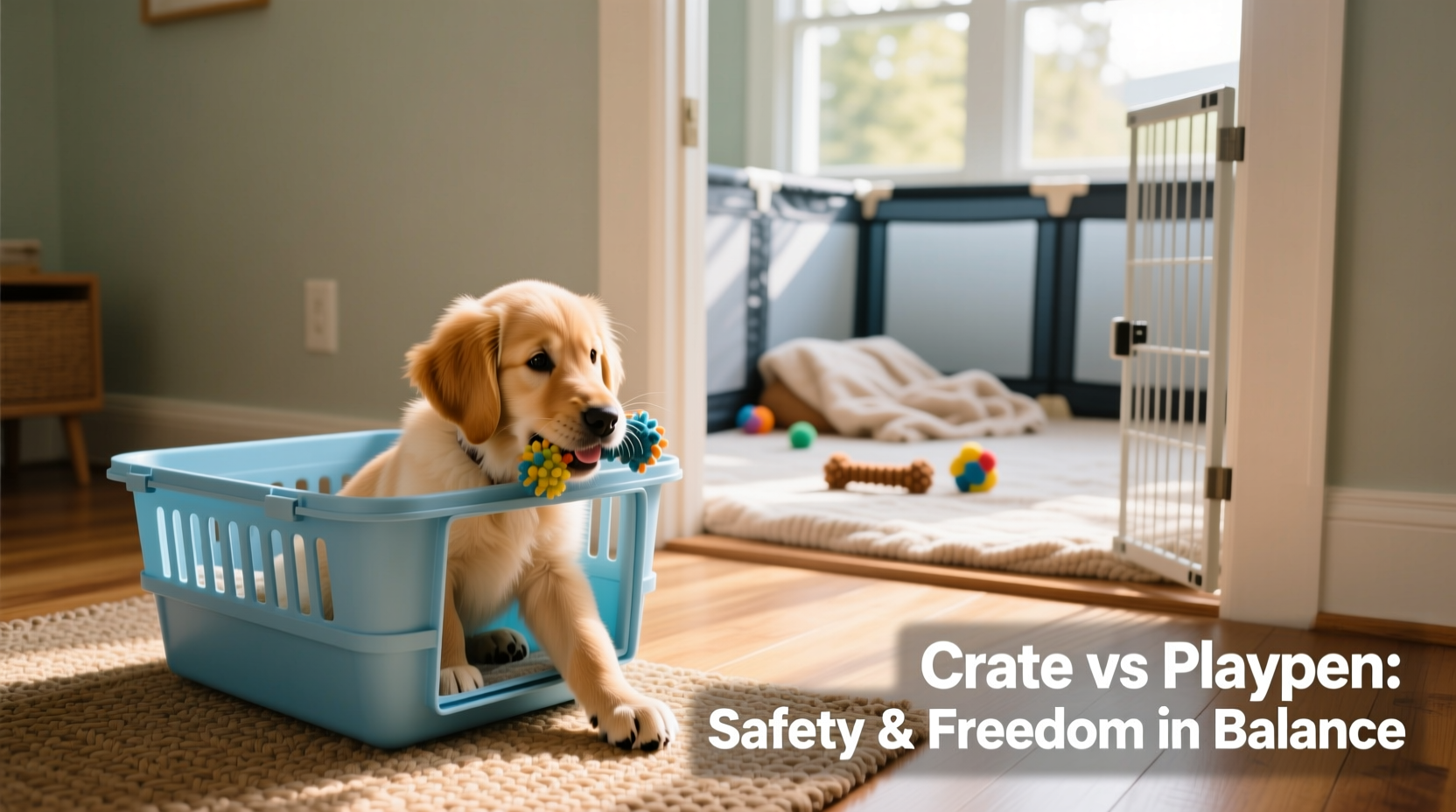 crate training a puppy vs playpen balancing safety and freedom