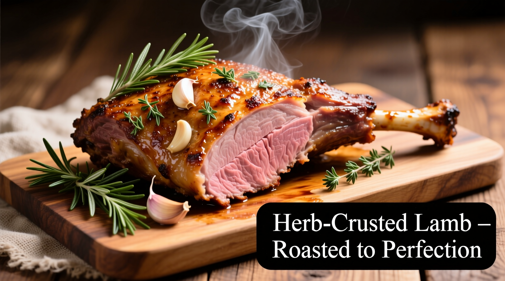 Perfectly roasted leg of lamb with herb crust