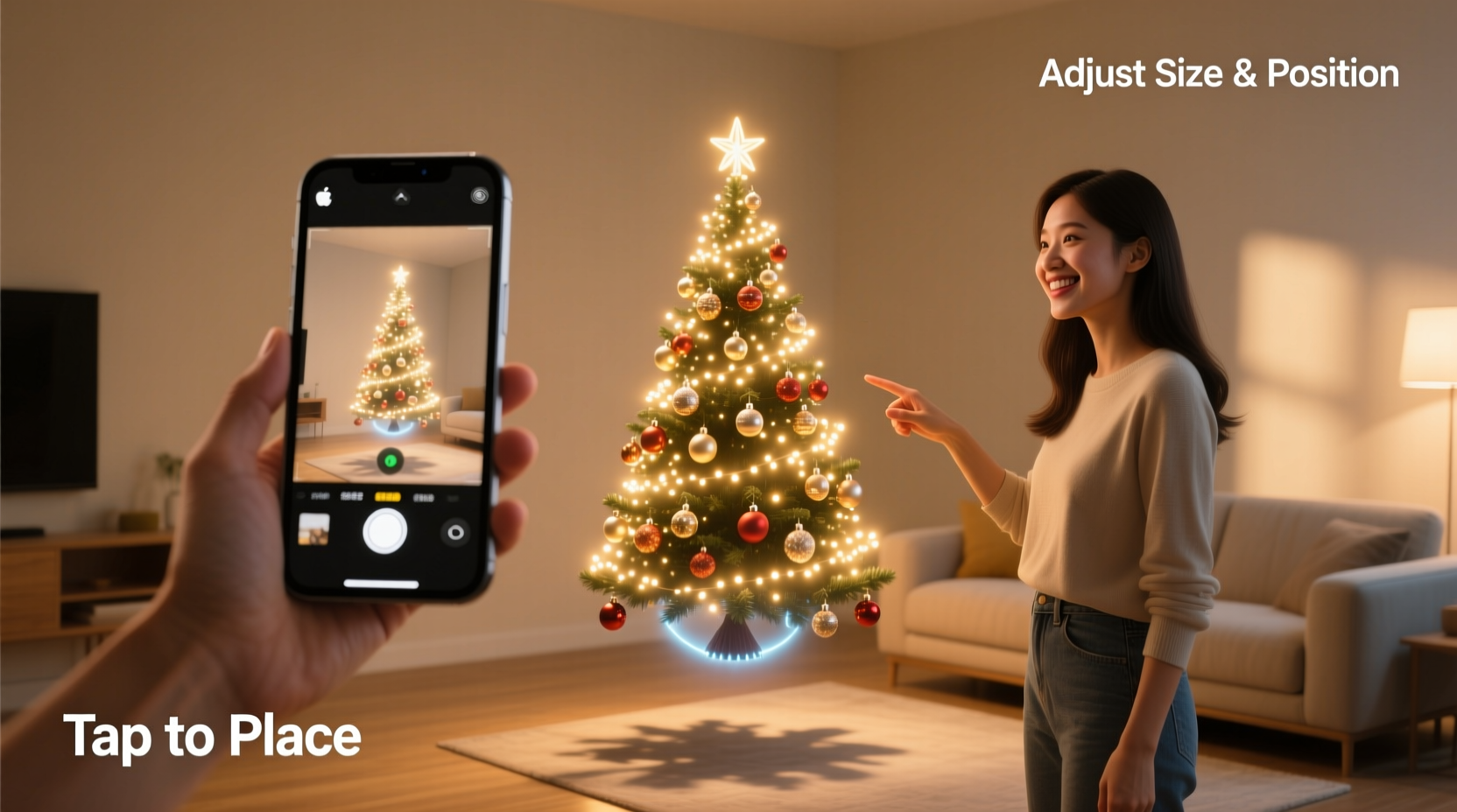 how to use augmented reality apps to preview christmas decor in your space