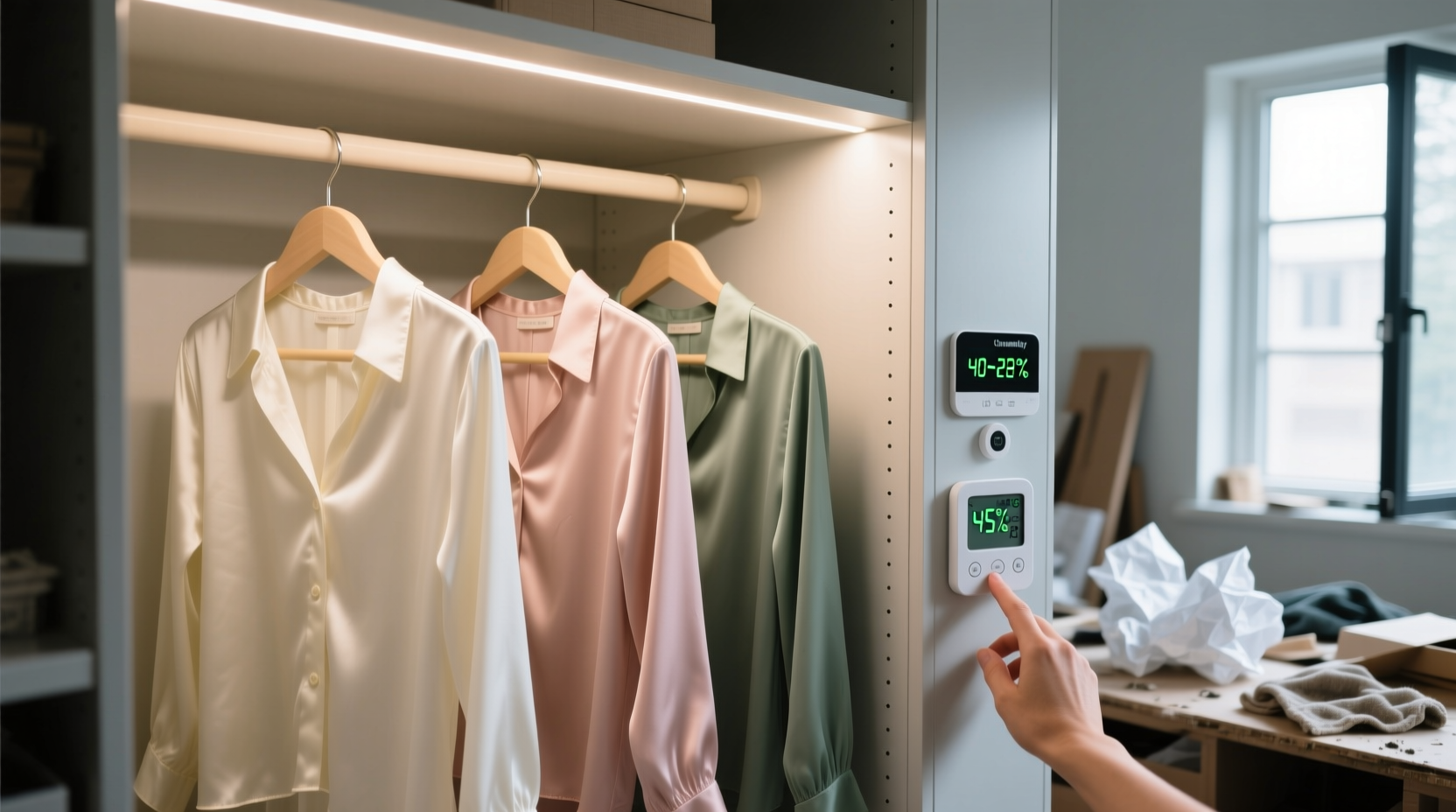 closet climate control for silk blouses