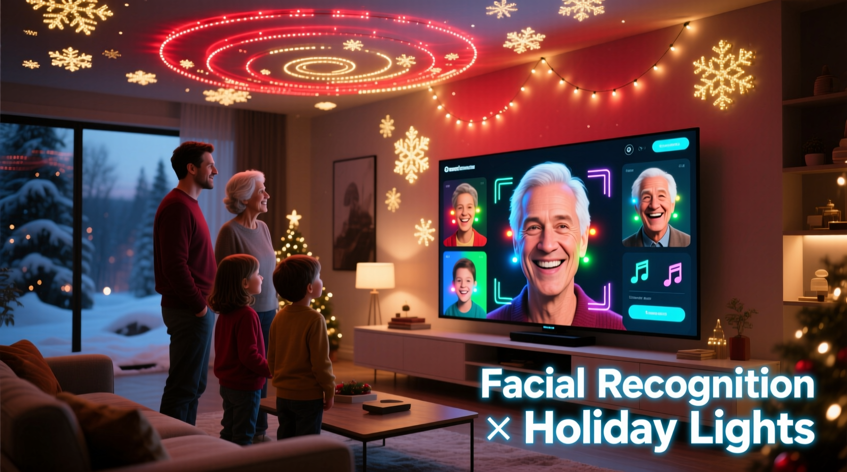 how to use facial recognition tech to customize christmas light shows