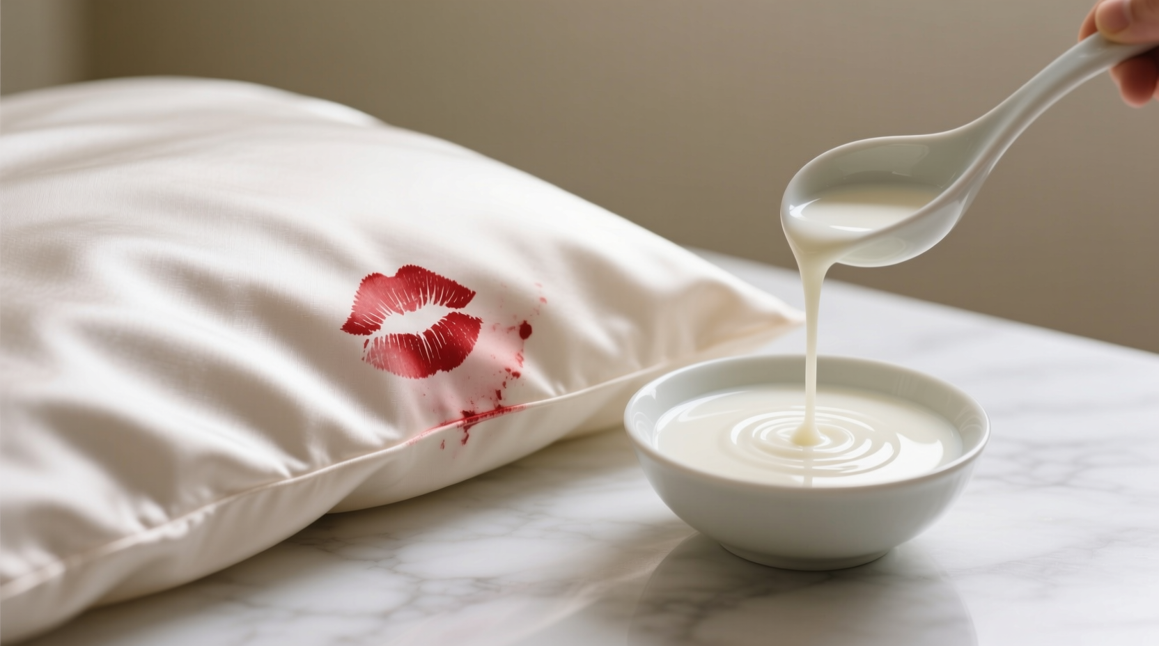 eco friendly cleaning remove lipstick from silk pillowcases