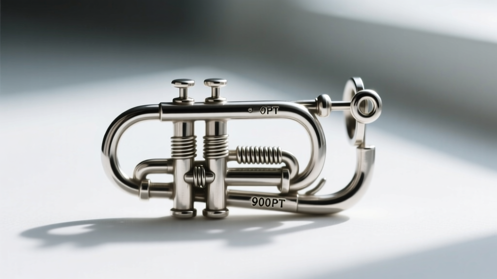 Macro photography of a vintage platinum earring clasp showing a trombone catch mechanism and faint 900PT hallmark stamp on metal.