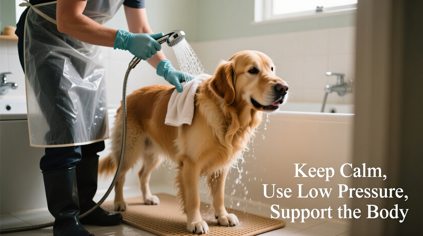 how to safely give a dog a bath without getting bitten or soaked