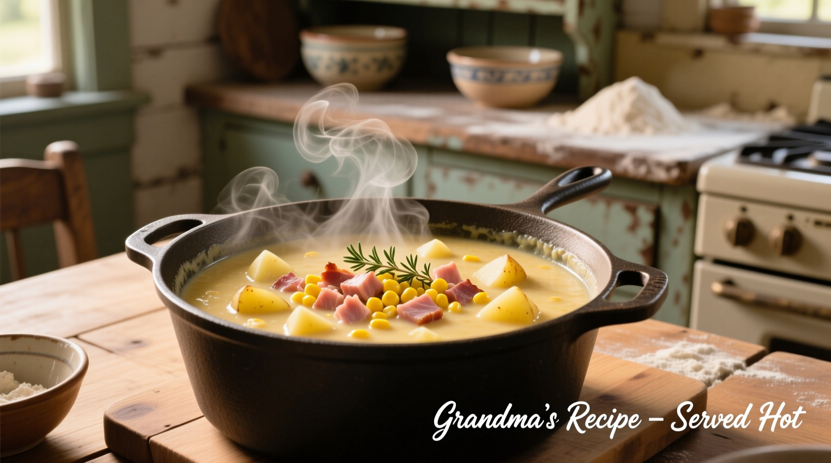 Perfect Ham and Potato Corn Chowder Recipe in 45 Minutes